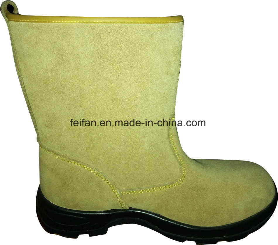 Suede Leather PU Injection Steel Toe Safety Boots