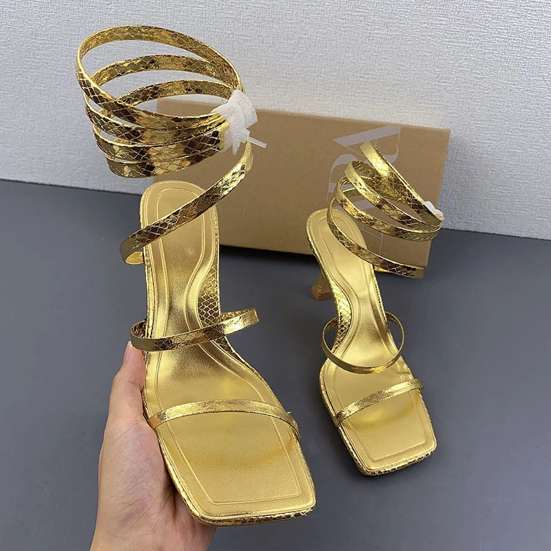 Custom Made Spring Strappy High-Heeled Sandals