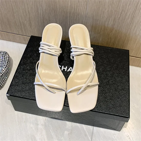 White Strappy Heels Sandal Ankle Strap High Heels Women Sandals